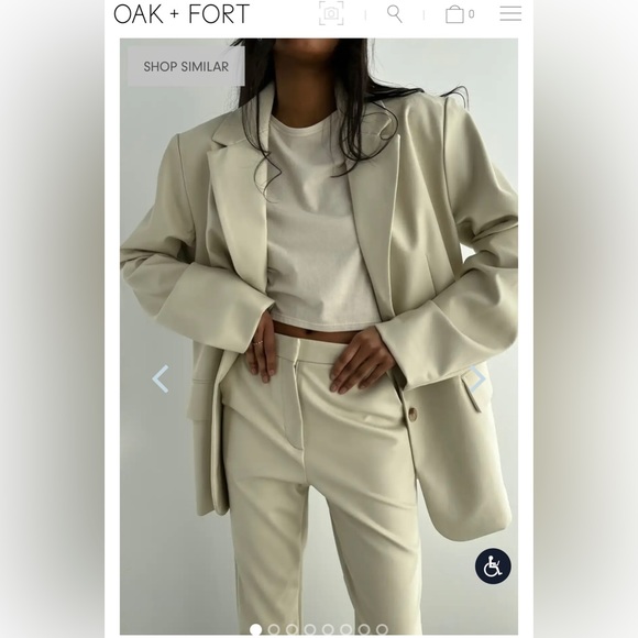 OAK+FORT Vegan leather blazer made in a relaxed fit and has a buttery soft feel. - Picture 1 of 6